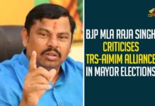 BJP MLA Raja Singh Criticises TRS-AIMIM Alliance In Mayor Elections,Mango News,BJP MLA Raja Singh Criticized TRS-AIMIM Alliance In Mayor Elections,BJP MLA Raja Singh Reaction on GHMC Mayor Elections,Raja Singh Fires on MIM and TRS,Raja singh lashes out at TRS - MIM parties,BJP MLA Raja Singh Reaction On GHMC Mayor Elections,Raja Singh Fires On MIM And TRS
