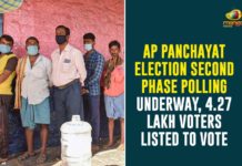 AP Panchayat Election Second Phase Polling Underway 4.27 Lakh Voters Listed To Vote,Mango News,Andhra Pradesh panchayat elections phase 2: Voting under way,Polling Underway For 2nd Phase Of Panchayat Elections,Voting for 2nd phase of Gram Panchayat polls underway in Andhra Pradesh,AP Second Phase Panchayat Election Counting Begins 76.11% Voting Turn Out Recorded