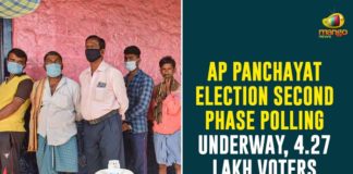 AP Panchayat Election Second Phase Polling Underway 4.27 Lakh Voters Listed To Vote,Mango News,Andhra Pradesh panchayat elections phase 2: Voting under way,Polling Underway For 2nd Phase Of Panchayat Elections,Voting for 2nd phase of Gram Panchayat polls underway in Andhra Pradesh,AP Second Phase Panchayat Election Counting Begins 76.11% Voting Turn Out Recorded