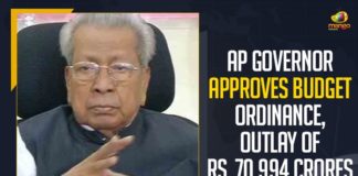 AP Governor Approves Budget Ordinance Outlay Of Rs. 70994 Crores,Mango News,Governor approves AP vote-on-account budget ordinance,Governor approves ordinance on State Budget,Andhra Pradesh Budget Analysis 2020-21,Governor approves AP vote-on-account budget ordinance,Governor Biswabhushan Harichandan approves AP budget ordinance for three months,AP to hold short budget session of Assembly with remote address from Governor