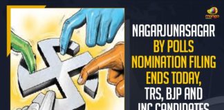 BJP and TRS draw battlelines for Nagarjuna Sagar byelection, BJP Candidates, BJP Candidates Filed Nomination, Congress, Mango News, Mango News Telugu, Nagarjuna Sagar, Nagarjuna Sagar Assembly By-election, Nagarjuna Sagar Assembly By-election Latest News, nagarjuna sagar by election trs candidate, Nagarjuna Sagar By-election, Nagarjuna Sagar Elections, Nagarjunasagar Assembly bypoll, TRS, TRS BJP announce candidates for Nagarjuna Sagar bypoll