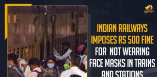 Indian Railways, Indian Railways decision to check Covid transmission, Indian Railways to impose Rs 500 fine, Mango News, Not Wearing Masks In Railway Premises, Railways, Railways Decided to Impose Fine, Railways Decided to Impose Fine upto Rs 500, Railways Decided to Impose Fine upto Rs 500 for not Wearing Masks in Rail Premises, Railways To Fine Rs 500 For Not Wearing Face, Railways to fine Rs 500 for not wearing face masks, Railways To Fine Rs 500 For Not Wearing Masks In Rail, Railways to impose fine up to Rs 500 for not wearing masks