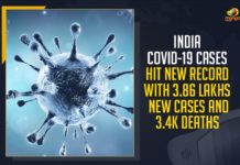 India COVID-19 Cases Hit New Record, India COVID-19 Cases 3.86 Lakhs New Cases And 3.4k Deaths,Mango News,Latest Breaking News 2021, Covid vaccination, India COVID-19 News, India Cases today, India Covid News, Coronavirus, COVID-19, Covid-19 Updates in India , India Coronavirus News,Union Health Ministry, Maharashtra Cases, COVID-19 hit states, Minister Narendra Modi, Union Council of Ministers, COVID-19 pandemic Second Wave