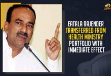 Eatala Rajender Transferred From Health Ministry Portfolio, Mango News, Telangana COVID-19 Cases, Telangana COVID-19 Cases Today, Telangana Corona Latest News, Eatala Rajender, Health Ministry Portfolio, Health Ministry Eatala Rajender, Telangana Health Minister, Telangana CM ordered probe against Eatala Rajender