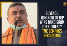 Suvendu Adhikari Of BJP Wins Nandigram Constituency, TMC Demands Recounting,Mango News,Suvendu Adhikari,Nandigram Constituency,West Bengal Election Result Live,West Bengal Election Results Highlights,West Bengal Election Result 2021,Bengal Election Results,West Bengal Election,West Bengal Election Result 2021 Highlights,Assembly Election Results 2021 Live Updates,West Bengal Election Results 2021,West Bengal Election Results,West Bengal Elections 2021 Result,WB Results 2021,Nandigram election Result 2021,Trinamool demands recount in Nandigram,BJP's Suvendu Adhikari defeats Mamata Banerjee,TMC Demands Recount in Nandigram