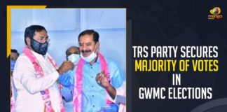 TRS Party Secures Majority Of Votes In GWMC Elections, Mango News,Latest Breaking News,TRS Party, Votes In GWMC Elections, WMC Elections,GHMC polls, GHMC Election Results 2020, GWMC Elections Majority, GWMC Elections Result, GHMC Results,Nagarjuna Sagar by-poll elections, Greater Warangal Municipal Elections, Telangana Latest News, Telangana Breaking News