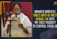 Mamata Banerjee Takes Oath As West Bengal CM, My First Priority To Control COVID-19, Mango News, Latest Breaking News,COVID-19 pandemic, COVID-19 Testing Rules, COVID-19 Surge, COVID-19 Cases, Mamata Banerjee, West Bengal CM, Mamata Banerjee sworn in CM, Chief Minister of West Bengal, West Bengal CM Mamata Banerjee, Mamata Banerjee Oath Swearing-in Ceremony, TMC supremo Mamata Banerjee