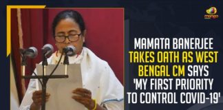 Mamata Banerjee Takes Oath As West Bengal CM, My First Priority To Control COVID-19, Mango News, Latest Breaking News,COVID-19 pandemic, COVID-19 Testing Rules, COVID-19 Surge, COVID-19 Cases, Mamata Banerjee, West Bengal CM, Mamata Banerjee sworn in CM, Chief Minister of West Bengal, West Bengal CM Mamata Banerjee, Mamata Banerjee Oath Swearing-in Ceremony, TMC supremo Mamata Banerjee