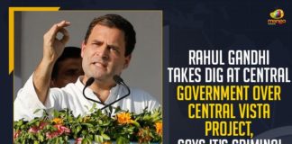 Rahul Gandhi Takes Dig At Central Government Over Central Vista Project, Criminal Wastage, Mango News,Latest Breaking News 2021,COVID-19, Former President of the Indian National Congress, Central Vista Project, Central Vista Project, Central Vista criminal wastage, Current COVID 19 Crisis, COVID-19 Pandemic, Rahul Gandhi