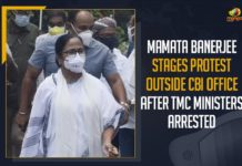 Mamata Banerjee Stages Protest Outside CBI Office After TMC Ministers Arrested Mamata Banerjee Stages Protest Outside CBI Office After TMC Ministers Arrested,Mango News, Latest Breaking News 2021,Mamata Banerjee, Mamata Banerjee Latest News, TMC Ministers Arrested, West Bengal Chief Minister Mamata Banerjee, West Bengal Breaking News, Trinamool Congress leaders Arrest, CM Banerjee, TMC Ministers, Narada Scam Arrests, Violence at CBI Kol office, Mamata Dharna