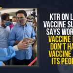 Centre needs to allow more vaccine makers, covid 19 vaccine, Covid Vaccination, Covid vaccination in India, Covid-19 Vaccine Distribution updates, Distribution For Covid-19 Vaccine, India Coronavirus, India Covid Vaccination, KTR dig at the Central Government for shortage, KTR On Low Vaccine Supply, Mango News, shortage of vaccines, Vaccine Distribution, World’s Vaccine Hub Does Not Have Vaccine For Its People, World’s vaccine hub has no vaccines