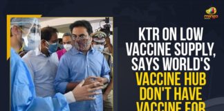 Centre needs to allow more vaccine makers, covid 19 vaccine, Covid Vaccination, Covid vaccination in India, Covid-19 Vaccine Distribution updates, Distribution For Covid-19 Vaccine, India Coronavirus, India Covid Vaccination, KTR dig at the Central Government for shortage, KTR On Low Vaccine Supply, Mango News, shortage of vaccines, Vaccine Distribution, World’s Vaccine Hub Does Not Have Vaccine For Its People, World’s vaccine hub has no vaccines