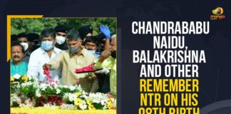 Balakrishna, Bharat Ratna for NTR, Chandrababu & Lokesh Pay Tribute to NTR, chandrababu naidu, Chandrababu Naidu Balakrishna And Other Remember NTR On His 98th Birth Anniversary, Lakshmi Parvati pay tributes to NTR, legendary actor and politician Nandamuri Taraka Rama Rao, Mango News, Nandamuri Taraka Rama Rao, NT Rama Rao’s 98th birth anniversary, NTR 98th Birth Anniversary, NTR Birth Anniversary, NTR Birth Anniversary News