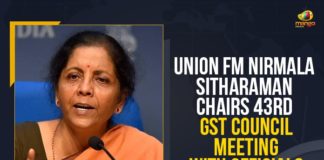 43rd Goods and Services Tax Council, 43rd GST Council Meeting, FM Nirmala Sitharaman, FM Nirmala Sitharaman chairs GST Council meeting, FM Nirmala Sitharaman to chair 43rd GST Council meeting, FM Sitharaman to chair 43rd meeting, GST Council Meet, Mango News, Nirmala Sitharaman, Sitharaman to chair 43rd GST Council meeting, Union Finance Minister, Union Finance Minister Nirmala Sitharaman, Union FM Nirmala Sitharaman Chairs 43rd GST Council Meeting, Union FM Nirmala Sitharaman Chairs 43rd GST Council Meeting With Officials