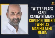 Bandi Sanjay Kumar, Bandi Sanjay Kumar’s COVID-19 Toolkit Tweet As Manipulated Media, Bharatiya Janata Party, BJP President of Telangana, COVID Toolkit, Mango News, manipulated media, Sambit Patra, Sanjay’s tweet labelled manipulated media, Sanjay’s tweet titled manipulated media via Twitter, Toolkit row, Twitter Flags Bandi Sanjay Kumar’s COVID-19 Toolkit, Twitter Flags Bandi Sanjay Kumar’s COVID-19 Toolkit Tweet As Manipulated Media, Twitter labels TS BJP chief Bandi Sanjay’s tweet, Twitter Shocks Bandi Sanjay’s Manipulated Tweet