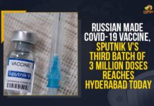 Russian Made COVID-19 Vaccine, Sputnik V’s Third Batch Of 3 Million Doses Reaches Hyderabad Today At 3 Million Doses India Sees Largest Import of Vaccines, Consignment of 3 million doses of Sputnik V vaccine, COVID-19, COVID-19 Vaccine Update, Largest Sputnik V consignment of 3 million doses lands in Hyderabad, Largest Sputnik V Consignment of Around 3 Million Doses, Largest Sputnik V Consignment of Around 3 Million Doses Reached to Hyderabad, Mango News, Sputnik V, Sputnik V Consignment of Around 3 Million Doses Reached to Hyderabad, Sputnik V COVID-19 vaccine, Sputnik V’s 3 Mn doses arrive in Hyderabad, Sputnik V’s Largest Consignment of 3 Million Doses