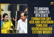 Telangana Celebrates 8th State Formation Day, KCR And Governor Tamilisai Soundararajan Extend Wishes CM greet people on State Formation Day, CM KCR Greeted People in the State on the Occasion of Telangana State Formation Day, CM KCR greets people on Telangana Formation Day, KCR greets people on Telangana State Formation Day, Latest News on telangana state formation day, Mango News, telangana, Telangana CM greets people on Telangana formation day, Telangana Formation Day, Telangana Formation Day 2021, Telangana Formation Day Greetings Pour In For KCR, telangana governor, Telangana State Formation Day, Telangana State Formation Day 2021