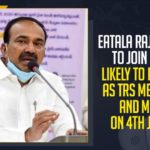 Eatala Rajender Join BJP, Eatala Rajender Likely To Join BJP, Eatala Rajender Might Join BJP, Eatala Rajender To Join BJP, Eatala Rajender To Resign As TRS Member And MLA On 4th June, Etala in Delhi to meet BJP leaders, Etela Rajender reaches Delhi, Etela Ravinder In Delhi To Meet BJP Prez JP Nadda, former Telangana Health Minister, Former Telangana minister Etela Rajender, Former Telangana minister Etela Rajender to join BJP, Mango News, National President of the BJP