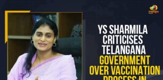 Chief Minister of Andhra Pradesh, Corona Vaccination Programme, coronavirus vaccine distribution, covid 19 vaccine, Covid Vaccination, Covid vaccination in Telangana, Mango News, Telangana, Telangana Government Over Vaccination Process, YS Sharmila, YS Sharmila Criticises Telangana Government, YS Sharmila Criticises Telangana Government Over Vaccination Process, YS Sharmila Criticises Telangana Government Over Vaccination Process In Telangana, YSR Telangana Party