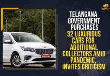 Telangana Government Purchases 32 Luxurious Cars For Additional Collectors Amid Pandemic, Invites Criticism 32 Kia Carnival MPVs gifted by Telangana government, 33 additional collectors get high-end SUV’s from KCR, Kia Carnival Cars for District Additional Collectors, Mango News, Telangana CM gifts 32 new KIA cars to Addl DMs, Telangana gifts 32 Kia Carnival cars to Additional Collectors, Telangana gives 32 Kia Carnival cars to additional collectors, Telangana Govt, Telangana govt buys 32 Kia Carnivals for officials, Telangana Govt Provides Kia Carnival Cars for District Additional Collectors, Telangana govt’s purchase of 32 luxury vehicles for IAS