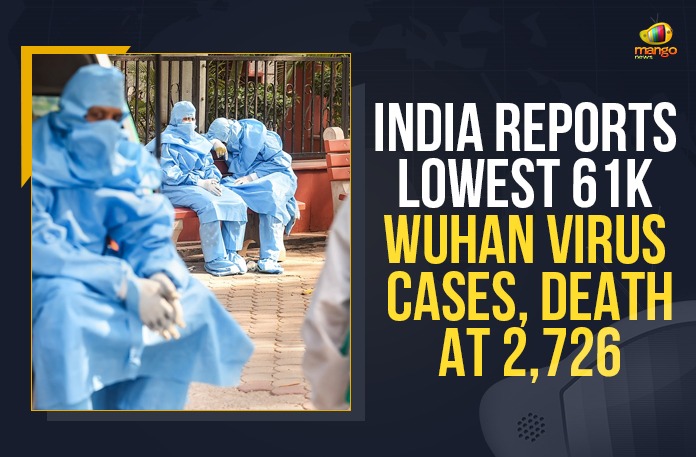 India Reports Lowest 61K Wuhan Virus Cases, Death At 2,726 Coronavirus Cases, coronavirus cases in india state wise, coronavirus cases in india today state wise, coronavirus cases india, coronavirus india, India Coronavirus, India Covid-19 Updates, New Confirmed Corona Cases, total corona cases in india today, total corona positive in india,mango news