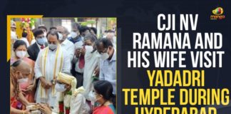 CJI NV Ramana And His Wife Visit Yadadri Temple During Hyderabad Visit