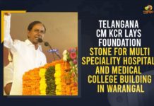 Telangana CM KCR Lays Foundation Stone For Multi Speciality Hospital And Medical College Building In Warangal CM KCR, CM KCR Laid Foundation Stone for Multi Super Speciality Hospital, CM KCR lays foundation for multi-super specialty hospital, CM KCR lays foundation for multi-super specialty hospital in Warangal, Foundation stone laid for construction of Multi Super Speciality Hospital, KCR Laid Foundation Stone for Multi Super Speciality Hospital, Mango News, Multi Super Speciality Hospital, super specialty hospital in Warangal, Telangana CM KCR, Warangal