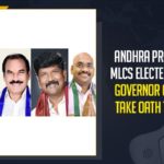 Andhra Pradesh MLCs Elected From Governor Quota Take Oath Today 4 Candidates to Governor for the MLC Posts under Governor Quota, 4 MLCs who Nominated under Governor Quota, 4 MLCs who Nominated under Governor Quota Takes Oath Today, Andhra Pradesh, AP Govt Referred 4 Candidates to Governor for the MLC Posts under Governor Quota, Finalization of Governor Quota MLC, Finalization of Governor Quota MLC candidates in AP, Governor Quota MLC, Governor Quota MLC YSRCP Candidates, Mango News, MLC Posts under Governor Quota, MLC Posts under Governor Quota In AP