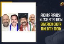 Andhra Pradesh MLCs Elected From Governor Quota Take Oath Today 4 Candidates to Governor for the MLC Posts under Governor Quota, 4 MLCs who Nominated under Governor Quota, 4 MLCs who Nominated under Governor Quota Takes Oath Today, Andhra Pradesh, AP Govt Referred 4 Candidates to Governor for the MLC Posts under Governor Quota, Finalization of Governor Quota MLC, Finalization of Governor Quota MLC candidates in AP, Governor Quota MLC, Governor Quota MLC YSRCP Candidates, Mango News, MLC Posts under Governor Quota, MLC Posts under Governor Quota In AP