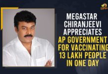 Megastar Chiranjeevi Appreciates AP Government For For Vaccinating 13 Lakh People In One Day Andhra Pradesh vaccinates record 1.2 million, Andhra sets new record, AP CM YS Jagan, AP Covid Vaccination Drive, Chiranjeevi Appreciates AP Govt on Conducting Record Level Covid Vaccination, Chiranjeevi Appreciates AP Govt on Conducting Record Level Covid Vaccination Drive, Covid Vaccination Drive, Covid Vaccination In AP, COVID-19, Mango News, Megastar, Megastar Chiranjeevi Appreciates AP Govt on Conducting Record Level Covid Vaccination Drive, Over 13.7 lakh doses in a day, Record Level Covid Vaccination Drive, Record Level Covid Vaccination Drive In AP, Special Covid Vaccination Drive