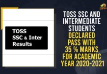 TOSS SSC And Intermediate Students Declared Pass With 35 % Marks For Academic Year 2020-2021 Mango News, telangana, TELANGANA OPEN SCHOOL SOCIETY, Telangana Open School Society SSC Inter Students Passed, Telangana Open School Society Studends, Telangana Open School Society Students Passed, TOSS SSC & Inter Result 2021, TOSS SSC Intermediate candidates declared pass, TOSS SSC Intermediate Exams Cancelled, TOSS SSC Intermediate Exams Cancelled Students Declared Pass with 35 Percent Marks, TS Open School