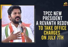 Mango News, MP Revanth Reddy, MP Revanth Reddy To Take Charge as New TPCC President, MP Revanth Reddy To Take Charge as New TPCC President on July 7th, New Telangana PCC chief Revanth Reddy, Revanth Reddy appointed TPCC chief, Revanth Reddy new TPCC chief, Revanth Reddy to take charge as TPCC chief, Revanth to take charge as TPCC chief on July 7, Telangana Congress MP Revanth Reddy, TPCC Revanth Reddy, TPCC Working President, TPCC Working President Revanth Reddy