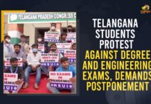 Hyderabad, Hyderabad students protest outside Education Minister House, JNTU Osmania students protest, Mango News, Sabitha Indra Reddy, Telangana Degree And Engineering Exams, Telangana Education Minister, Telangana students, Telangana Students Protest, Telangana Students Protest Against Degree And Engineering Exams, Telangana students protest at minister house, Telangana students protest at minister’s house, Tension at Sabitha Indra Reddy’s residence, TS University Exams 2021