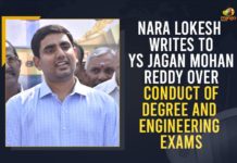 Nara Lokesh Writes To YS Jagan Mohan Reddy Over Conduct Of Degree And Engineering Exams CM Jagan over Safety of Students During Semester Exams, Lokesh urges Andhra CM, Lokesh urges Andhra CM to consider opinions of students, Mango News, Nara Lokesh, Nara Lokesh suggests caution on semester exams, Nara Lokesh Writes a Letter to CM Jagan, Nara Lokesh Writes a Letter to CM Jagan over Safety of Students, Nara Lokesh Writes a Letter to CM Jagan over Safety of Students During Semester Exams