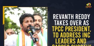 Mango News, MP Revanth Reddy, MP Revanth Reddy Took Charge as New TPCC President, MP Revanth Reddy to Take Charge as New TPCC President Today, New Telangana PCC chief Revanth Reddy, Revanth Reddy appointed TPCC chief, Revanth Reddy new TPCC chief, Revanth Reddy took charge as TPCC chief, Telangana Congress MP Revanth Reddy, TPCC Revanth Reddy, TPCC Working President, TPCC Working President Revanth Reddy