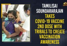 Tamilisai Soundararajan Takes COVID-19 Vaccine 2nd Dose With Tribals To Create Vaccination Awareness covid 19 vaccine, COVID-19 Vaccination, COVID-19 Vaccine 2nd Dose, Governor of Telangana, Governor Tamilisai Soundararajan, Mango News, Soundararajan Takes COVID-19 Vaccine 2nd Dose With Tribals, Tamilisai Soundararajan, Tamilisai Soundararajan Takes COVID-19 Vaccine 2nd Dose, Tamilisai Soundararajan Takes COVID-19 Vaccine 2nd Dose With Tribals, Tamilisai Soundararajan Takes COVID-19 Vaccine 2nd Dose With Tribals To Create Vaccination Awareness, Telangana Governor takes second dose of COVID