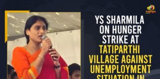 Hunger Strike Of YS Sharmila, Hunger Strike Of YS Sharmila In Telangana, Mango News, Nirudyoga Nirahara Deeksha, Wanaparthy, YS Sharmila Conducting Nirudyoga Nirahara Deeksha, YS Sharmila Hunger Strike, YS Sharmila Hunger Strike In Telanganan, YS Sharmila Nirudyoga Nirahara Deeksha, YSRTP Chief YS Sharmila, YSRTP Chief YS Sharmila Conducting Nirudyoga Nirahara Deeksha, YSRTP Chief YS Sharmila Conducting Nirudyoga Nirahara Deeksha at Tadipatri Village