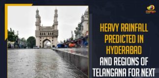 Heavy Rainfall Predicted In Hyderabad And Regions of Telangana For Next Two Days