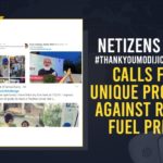 #ThankYouModijiChallenge, Diesel Price in Hyderabad, fuel price hike, Fuel Prices, Fuel Prices Hike, Fuel Prices Hike news, Fuel Prices Hike Updates, Fuel Prices Increases, Hyderabad Fuel Prices, Hyderabad Fuel Prices Increases, Indian Metro Cities, Indian Oil Corporation Ltd, Mango News, Narendra Modi, Netizens Take #ThankYouModijiChallenge, petrol and diesel prices, Petrol Price in Hyderabad, Petrol Rate Today, Prime Minister Of India, Unique Protest Against Rising Fuel Prices