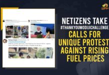 Netizens Take #ThankYouModijiChallenge, Calls For Unique Protest Against Rising Fuel Prices #ThankYouModijiChallenge, Diesel Price in Hyderabad, fuel price hike, Fuel Prices, Fuel Prices Hike, Fuel Prices Hike news, Fuel Prices Hike Updates, Fuel Prices Increases, Hyderabad Fuel Prices, Hyderabad Fuel Prices Increases, Indian Metro Cities, Indian Oil Corporation Ltd, Mango News, Narendra Modi, Netizens Take #ThankYouModijiChallenge, petrol and diesel prices, Petrol Price in Hyderabad, Petrol Rate Today, Prime Minister Of India, Unique Protest Against Rising Fuel Prices