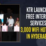 Free Internet Services, Free Internet Services 3000 WiFi Hotspots In Hyderabad, Hyderabad has largest free public wi-fi network, KTR launches 3000 public Wi-Fi hotspots, KTR Launches Free Internet Services, KTR Launches Free Internet Services 3000 WiFi Hotspots In Hyderabad, KTR to launch Free Wi-Fi project, Mango News, Minister KTR launches 3000 free public Wi-Fi hotspots, public Wi-Fi hotspots in Hyderabad, Telangana Rashtra Samithi, TRS Working President KTR