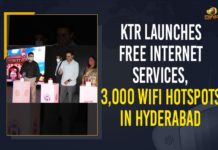 KTR Launches Free Internet Services, 3,000 WiFi Hotspots In Hyderabad Free Internet Services, Free Internet Services 3000 WiFi Hotspots In Hyderabad, Hyderabad has largest free public wi-fi network, KTR launches 3000 public Wi-Fi hotspots, KTR Launches Free Internet Services, KTR Launches Free Internet Services 3000 WiFi Hotspots In Hyderabad, KTR to launch Free Wi-Fi project, Mango News, Minister KTR launches 3000 free public Wi-Fi hotspots, public Wi-Fi hotspots in Hyderabad, Telangana Rashtra Samithi, TRS Working President KTR