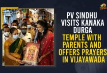 PV Sindhu Visits Kanaka Durga Temple With Parents And Offers Prayers In Vijayawada Andhra Pradesh Government, Bronze Medal at the Tokyo Olympics, Mango News, Olympics medals, prize money To PV Sindhu, PV Sindhu, PV Sindhu Visits Kanaka Durga Temple, PV Sindhu Won Bronze Medal, PV Sindhu Won Bronze Medal In Tokyo Olympics 2020, Tokyo Olympics Bronze Medalist PV Sindhu, Tokyo Olympics Bronze Medalist PV Sindhu gets Grand Welcome by AP Govt, Tokyo Olympics Bronze Medalist PV Sindhu gets Grand Welcome by AP Govt Authorities