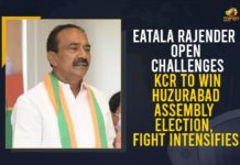 Eatala Rajender Open Challenges KCR To Win Huzurabad Assembly Election, Fight Intensifies Dalit Bandhu scheme, Eatala Rajender, Eatala Rajender Open Challenges KCR, Eatala Rajender Open Challenges KCR To Win Huzurabad Assembly Election, Eatala Rajender Open Challenges KCR To Win Huzurabad Election, Former Health Minister of Telangana, Huzurabad Assembly Election, Huzurabad Assembly seat, Huzurabad by poll, Huzurabad bypoll 2021, KCR Government, Mango News, Notification For Huzurabad By Election, Telangana