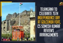 Telangana To Celebrate 75th Independence Day At Golconda Fort, CS Somesh Kumar Reviews Arrangements 2021 Independence Day Celebrations, CM KCR, CM KCR to Hoist National Flag, CM KCR to Hoist National Flag at Golkonda Fort, CM KCR will Hoist the National Flag at Golconda, CM KCR will Hoist the National Flag at Golconda Fort on Aug 15, CM to hoist National flag at Golconda fort on Independence Day, Golconda Fort, Independence Day, Independence Day Celebrations, Independence Day Celebrations 2021, Mango News, Telagana CM KCR