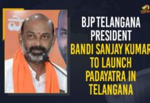 BJP Telangana President Bandi Sanjay Kumar To Launch Padayatra In Telangana Bandi Sanjay Padayatra Name and Date Announced, Bandi Sanjay’s Padayatra, Bandi Sanjay’s Padayatra Date, Bandi Sanjay’s Padayatra Name, BJP President Bandi Sanjay Padayatra Name and Date Announced, Mango News, Telangana BJP Chief Bandi Sanjay, Telangana BJP chief Bandi Sanjay Kumar, Telangana BJP chief to launch padyatra, Telangana BJP President Bandi Sanjay, Telangana BJP President Bandi Sanjay Padayatra, Telangana BJP President Bandi Sanjay Padayatra Name and Date Announced