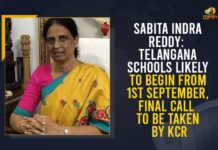 Sabita Indra Reddy: Telangana Schools Likely To Begin From 1st September, Final Call To Be Taken By KCR Mango News, Schools And Colleges In Telangana Likely To Start, Schools And Colleges In Telangana Likely To Start from September 1st, Schools colleges in Telangana wait for government nod, Telangana may reopen schools, Telangana may reopen schools from September 1, Telangana Schools Reopen, Telangana Schools Reopening, Telangana Schools Reopening in Phases