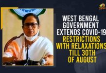 West Bengal Government Extends COVID-19 Restrictions With Relaxations Till 30th of August Coronavirus, Coronavirus In West Bengal, COVID-19, Mango News, West Bengal Extends COVID-19 Curbs, West Bengal Extends COVID-19 Restrictions, West Bengal extends Covid-19 restrictions till August 31, West Bengal Extends COVID-19 Restrictions With Relaxations, West Bengal extends lockdown-like restrictions, West Bengal Government Extends COVID-19 Restrictions, West Bengal Government Extends COVID-19 Restrictions With Relaxations, West Bengal Government Extends COVID-19 Restrictions With Relaxations Till 30th of August, west bengal lockdown