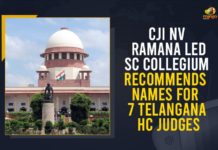 CJI NV Ramana Led SC Collegium Recommends Names For 7 Telangana HC Judges 3 women judges among 9 recommended by Collegium, 7 Judicial Officers as Telangana High Court Judges, Collegium recommends 8 High Court judges, Collegium Resolutions, latest news on appointment of high court judges, Mango News, SC Collegium Recommends 7 Names For Appointment, Supreme Court, Supreme Court Collegium, Supreme Court Collegium Recommends 7 Judicial Officers, Supreme Court Collegium Recommends 7 Judicial Officers as Telangana High Court Judges, Supreme Court recommends six names for High Court judges