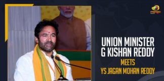 AP chief Minister YS Jagan Mohan Reddy, Central Minister Kishan Reddy Meets CM YS Jagan, Hyderabad, Kishan Reddy Meets CM YS Jagan, Kishan Reddy Meets CM YS Jagan news, Kishan vows to promote Durga temple as top tourist destination, Mango News, Tadepalli Camp Office, Union Minister Kishan Reddy, Union Minister Kishan Reddy Meets CM YS Jagan, Union Minister Kishan Reddy Meets CM YS Jagan At Tadepalli Camp Office, Union Minister Kishan Reddy meets YS Jagan